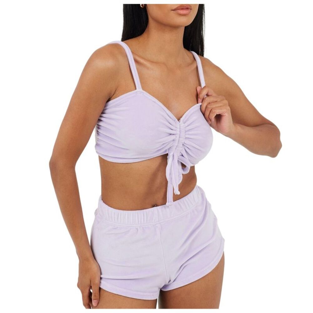 Brave Soul Womens/Ladies V Neck Sleeveless Loungewear Set / Purple